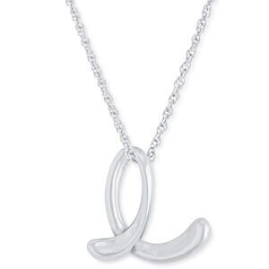 Sterling Silver 'E' Initial Pendant Necklace Chic Style Trendy Women's Fashion